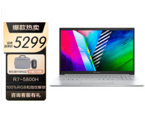 华硕无畏Pro15 锐龙版 轻薄高性能办公笔记本电脑 R7-5800H 16GB 512GB SSD